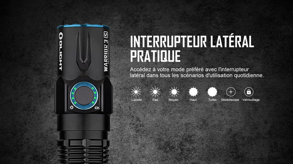 Olight Warrior 3S | Lampe Tactique Stroboscopique Puissante