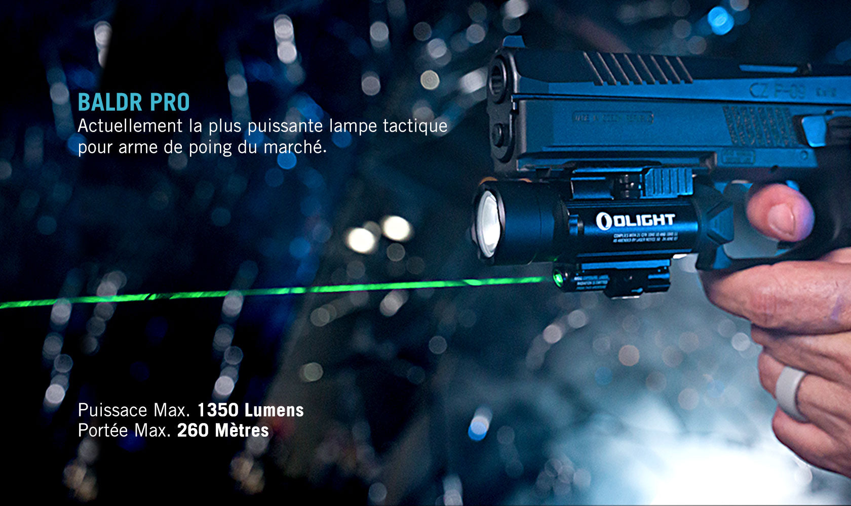 Olight Baldr Pro | Lampe Tactique Ultra Puissante Avec Laser Vert