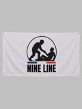 DRAPEAU NINE LINE BLANC