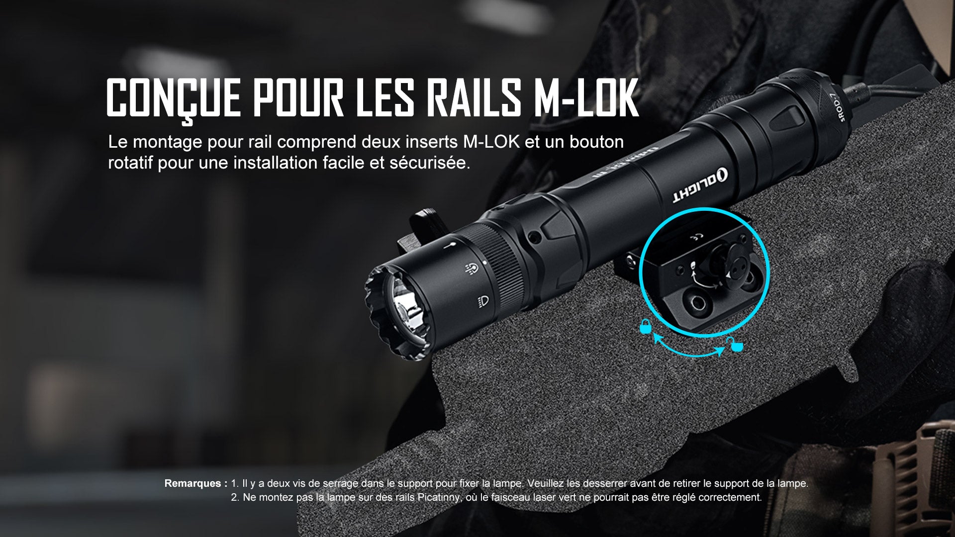 Olight Odin GL | Lampe tactique avec laser vert 1500 Lumens